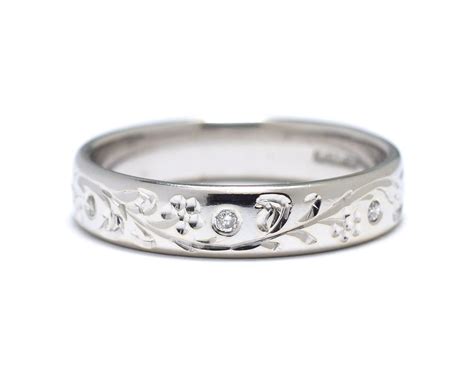 etsy wedding bands|etched white gold wedding bands.